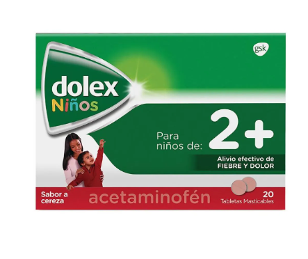 DOLEX 2+ MASTICABLE CAJA X 20 TABLETAS (HALEON)