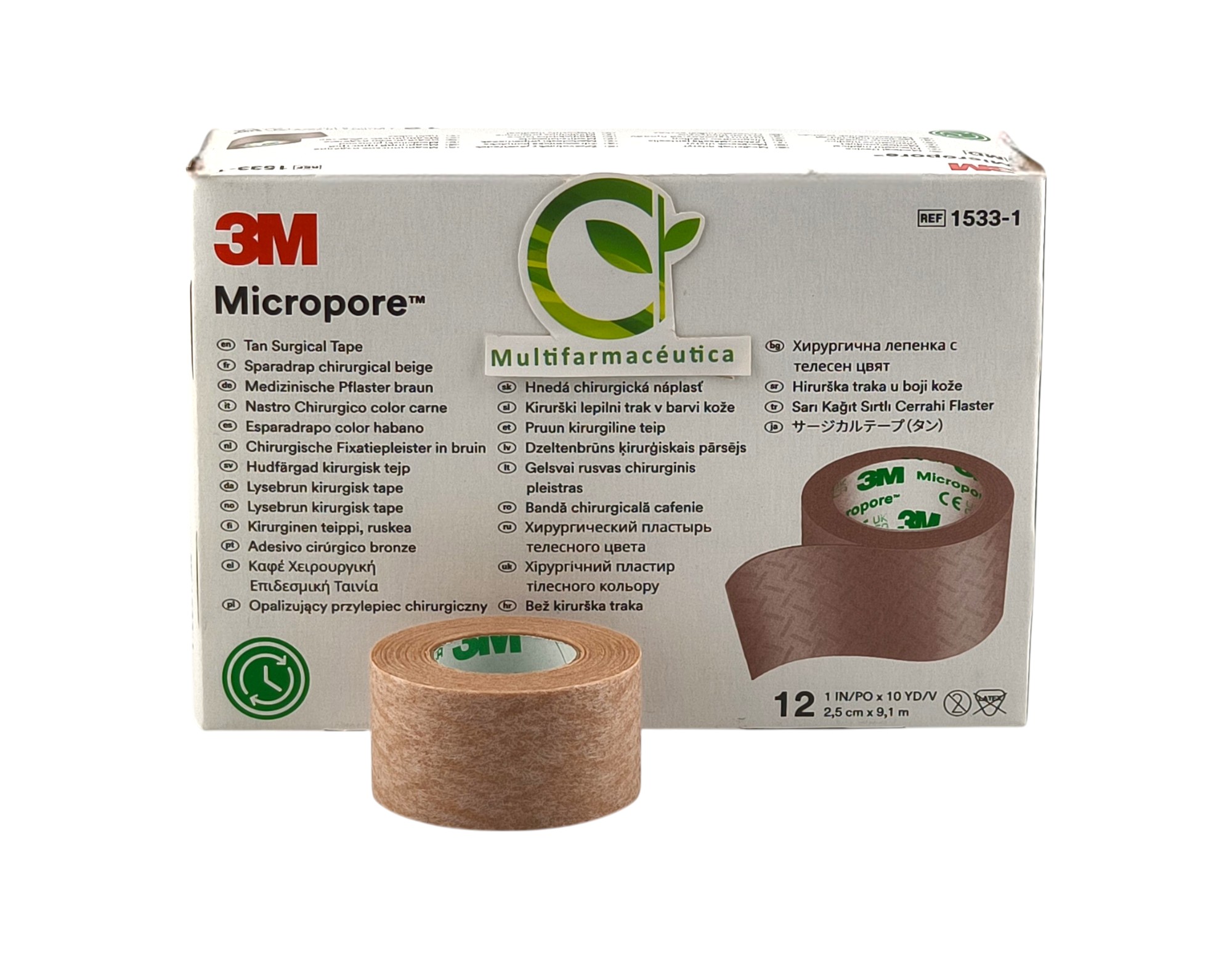 CINTA MICROPORE 3M CAJA POR 12 -  1 X 10 YD
