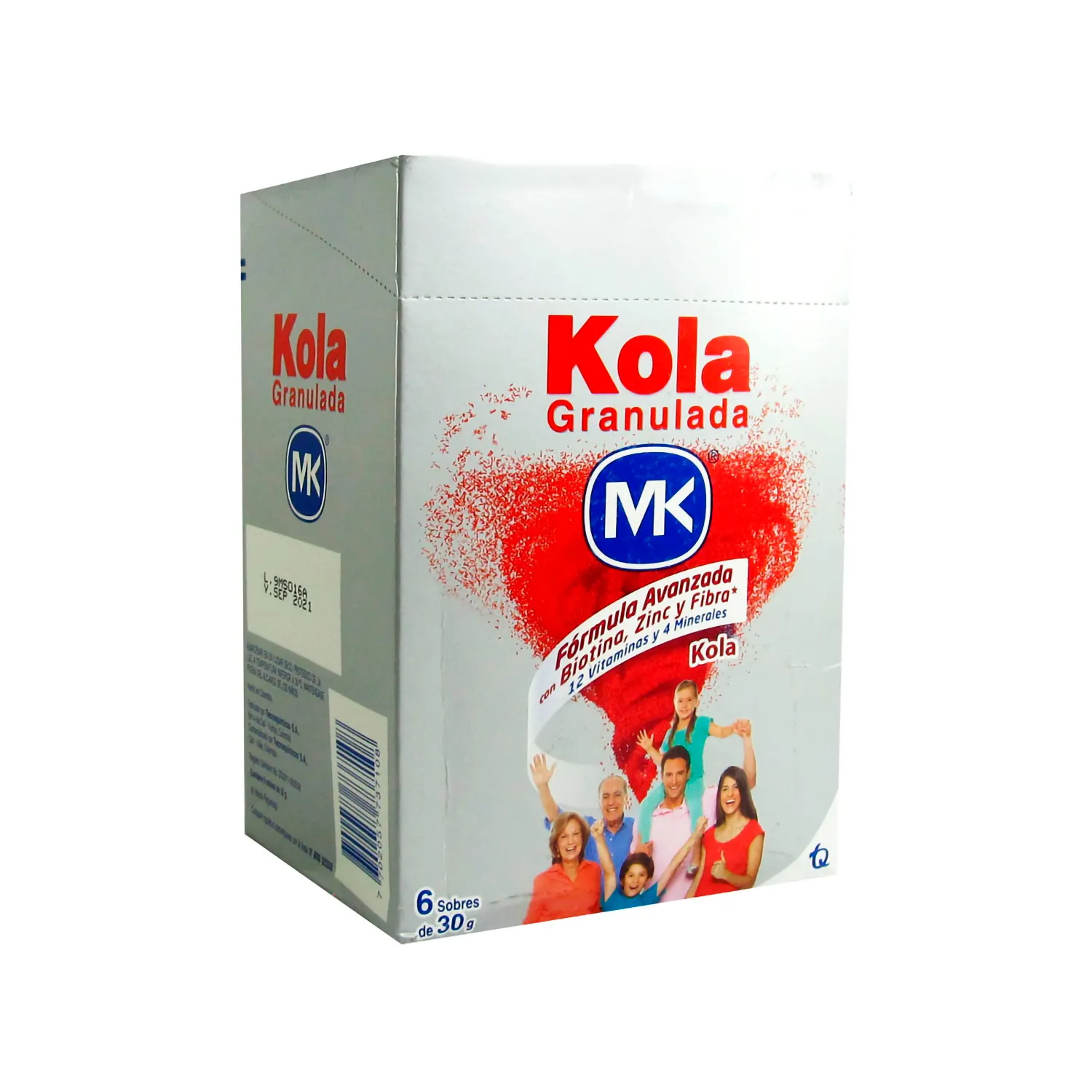 KOLA GRANULADA SABOR A VAINILLA CAJA X 6 SOBRES X 25 GR (MK)