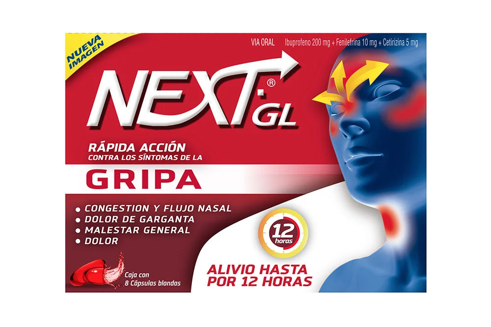 NEXT GRIPA CAJA X 100 CAPSULAS LIQUIDAS (GENOMMA)