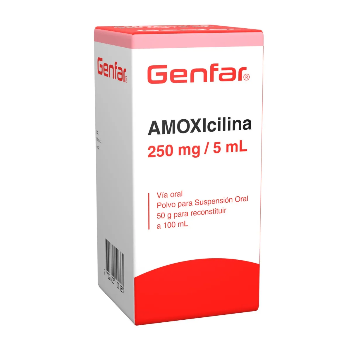 AMOXICILINA SUSPENSION 250 MG / 5 ML FRASCO X 100 ML (GENFAR)