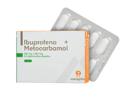 IBUPROFENO 200 MG + METOCARBAMOL 500 MG CAJA X 30 TABLETAS (MEMPHIS)