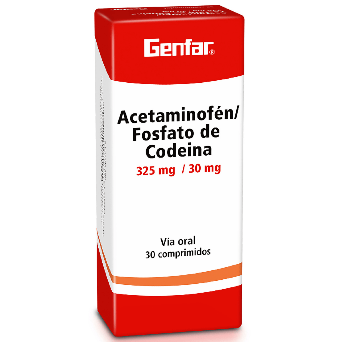 ACETAMINOFEN + CODEINA 325MG/ 30MG CAJA X 30 COMPRIMIDOS (GENFAR)
