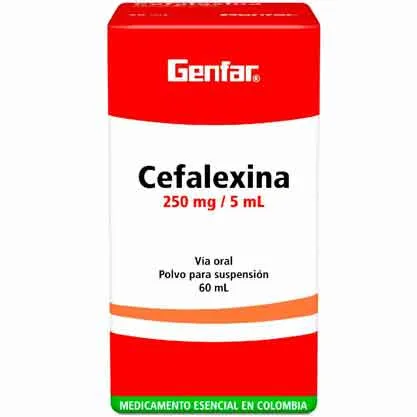 CEFALEXINA SUSPENSION 250 MG / 5 ML FRASCO X 60 ML (GENFAR)