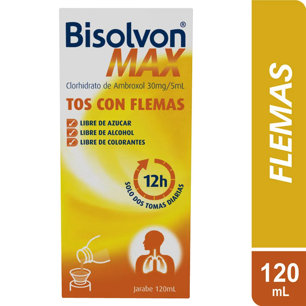 BISOLVON MAX TOS CON FLEMAS JARABE  FRASCO X 120 ML (SANOFI)