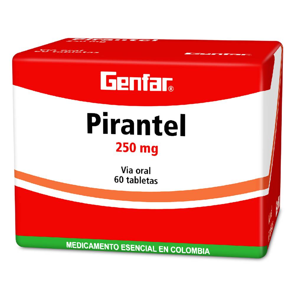 PIRANTEL PAMOATO 250 MG CAJA X 60 TABLETAS (GENFAR)