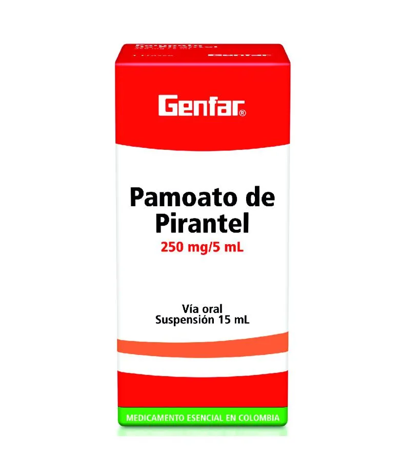 PAMOATO DE PIRANTEL SUSPENSION  250 MG/75 ML FRASCO X 15ML (GENFAR)