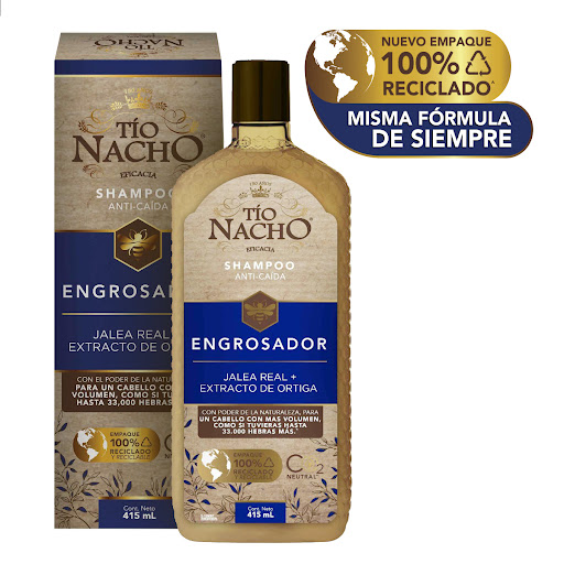SHAMPOO ANTI CAIDA TIO NACHO ENGROSADOR CON EXTRACTO DE ORTIGA FRASCO X 415 ML