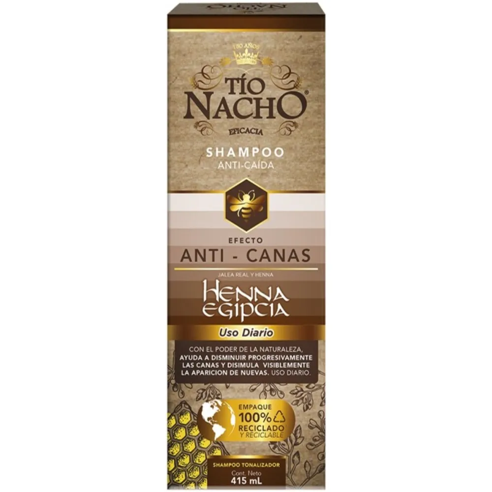 SHAMPOO ANTI CAIDA TIO NACHO ANTI CANAS FRASCO X 415 ML