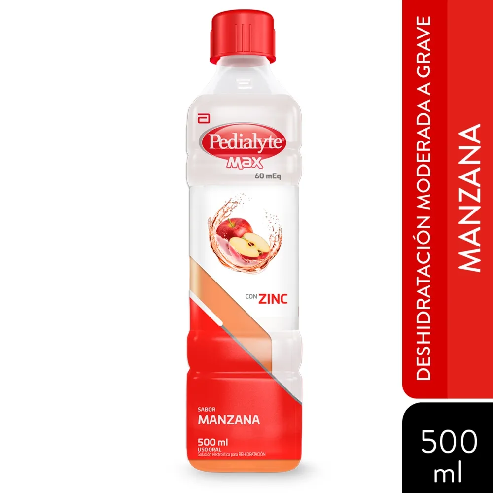 PEDIALYTE 60 ZINC MANZANA FRASCO X 500 ML