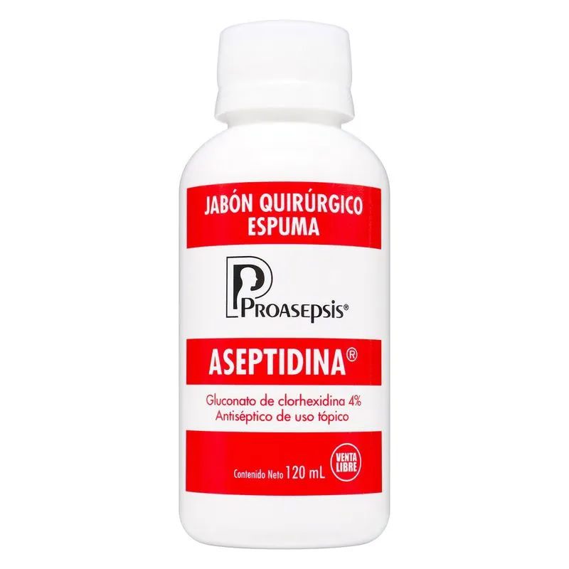 JABON QUIRURJICO GLUCONATO DE CLORHEXIDINA 4% ASEPTIDINA FRASCO X 120 ML