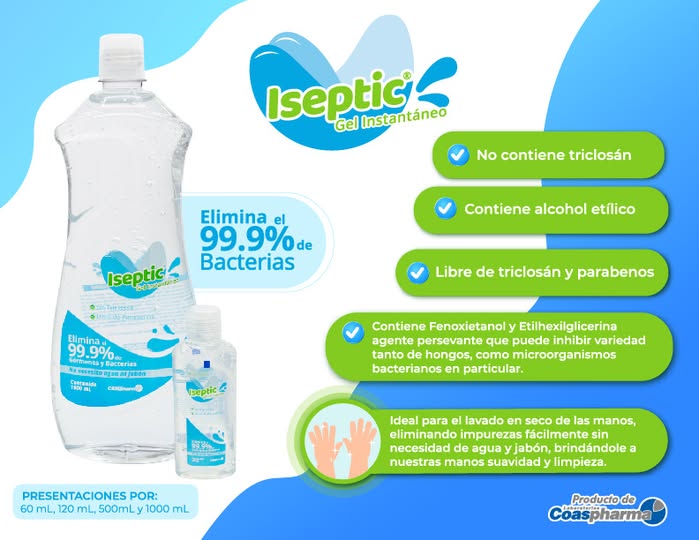 GEL ANTIBACTERIAL ISEPTIC FRASCO X 60 ML