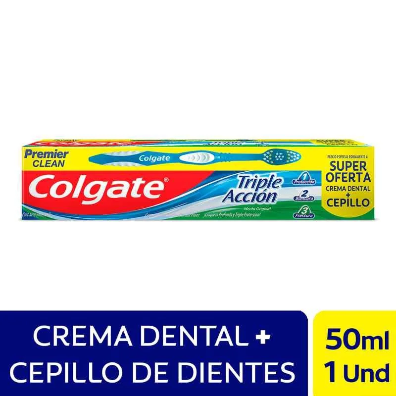 OFERTA CREMA DENTAL COLGATE TRIPLE ACCION + CEPILLO TUBO X 50 ML