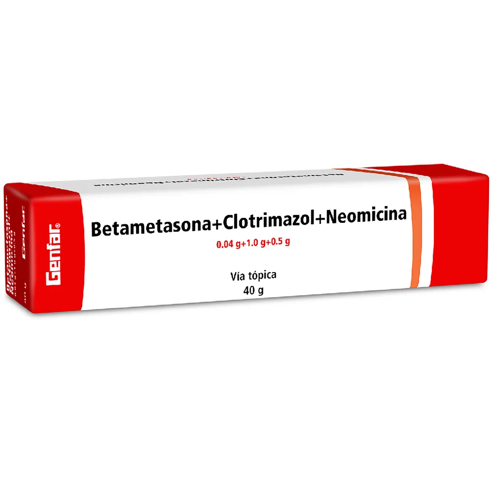 BETAMETASONA + CLOTRIMAZOL + NEOMICINA CREMA TOPICA TUBO X 40 GR (GENFAR)