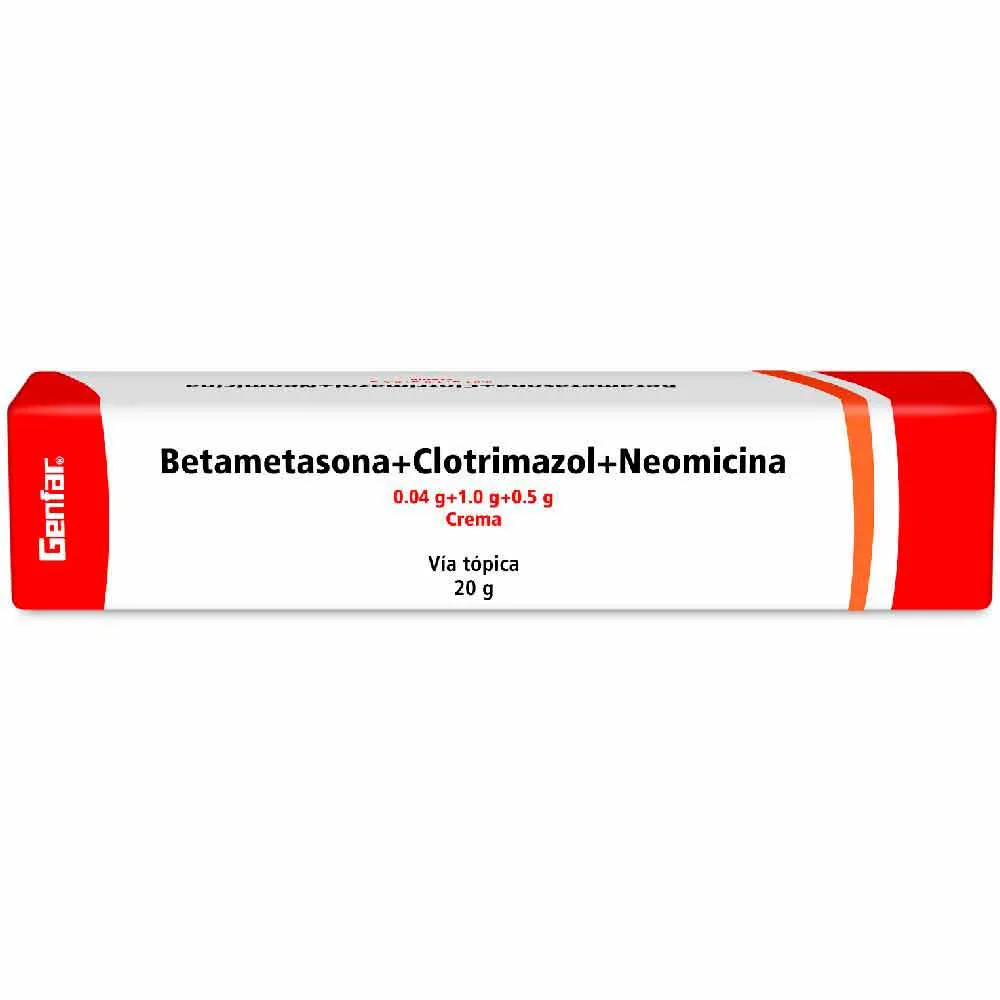 BETAMETASONA + CLOTRIMAZOL + NEOMICINA CREMA TOPICA TUBO X 20 GR (GENFER)