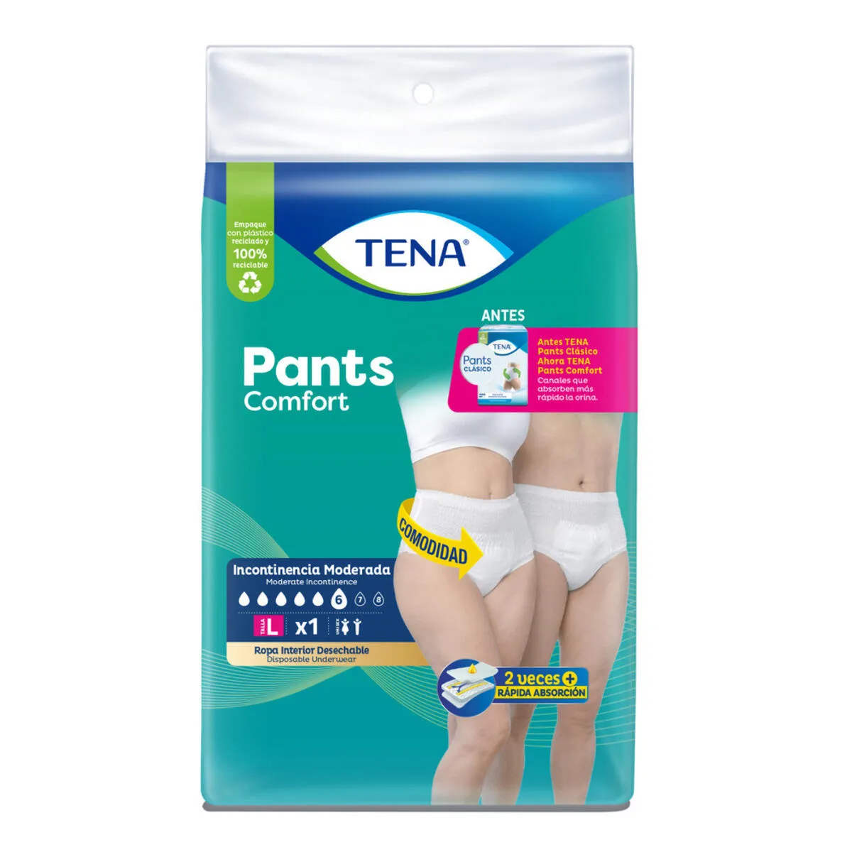 PAÑAL TENA PANTS CONFORT TALLA L BOLSA X UND