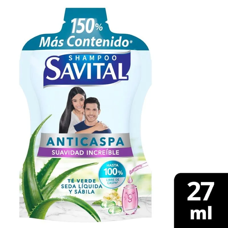 SHAMPOO SAVITAL ANTICASPA X CAJA X 20 SOBRES X 27 ML