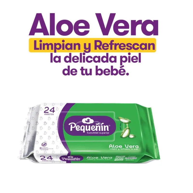 PAÑITOS HUMEDOS PEQUEÑIN ALOE VERA PACA X 24 UND