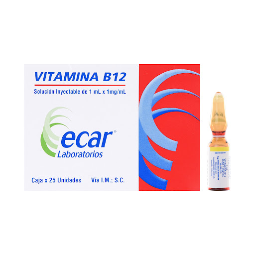 VITAMINA B12 1ML/1MG CAJA X 25 AMP. (ECAR)