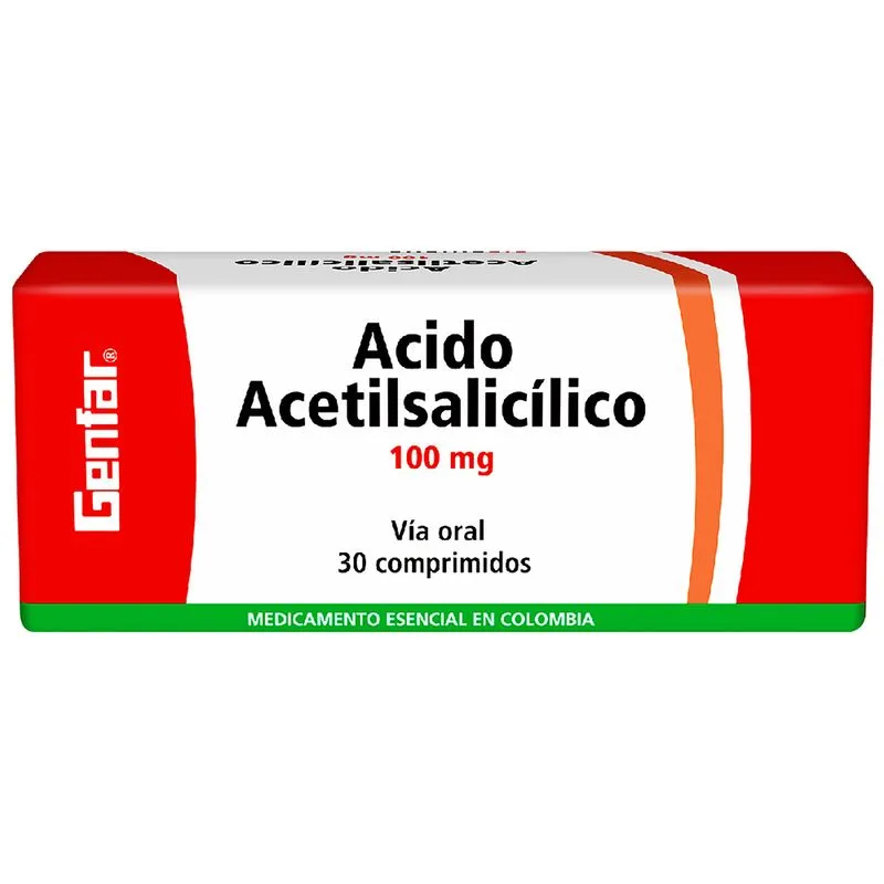 ACIDO ACETILSALICILICO 100 MG CAJA X 100 COMPRIMIDOS (GENFAR)