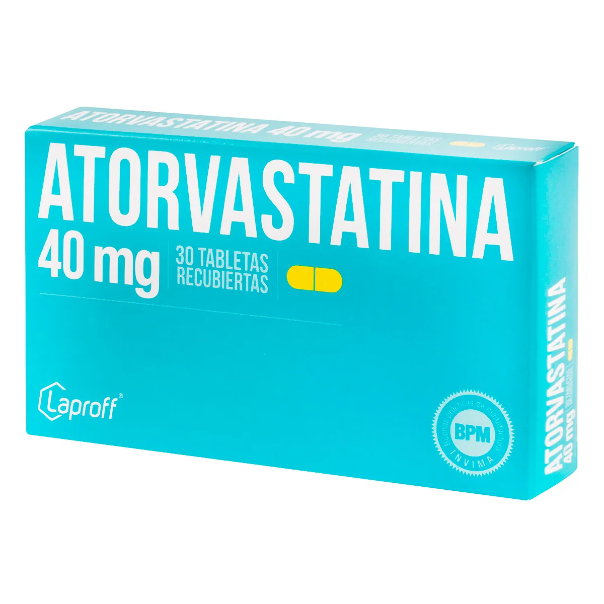 ATORVASTATINA 40 MG CAJA X 30 TABLETAS (LAPROFF)