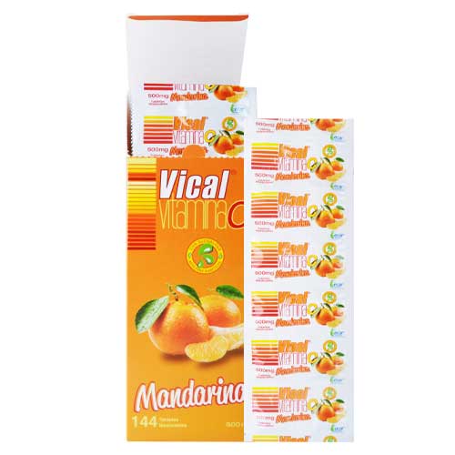 VICAL VITAMINA C MANDARINA CAJA X 144 TABLETAS (ECAR)