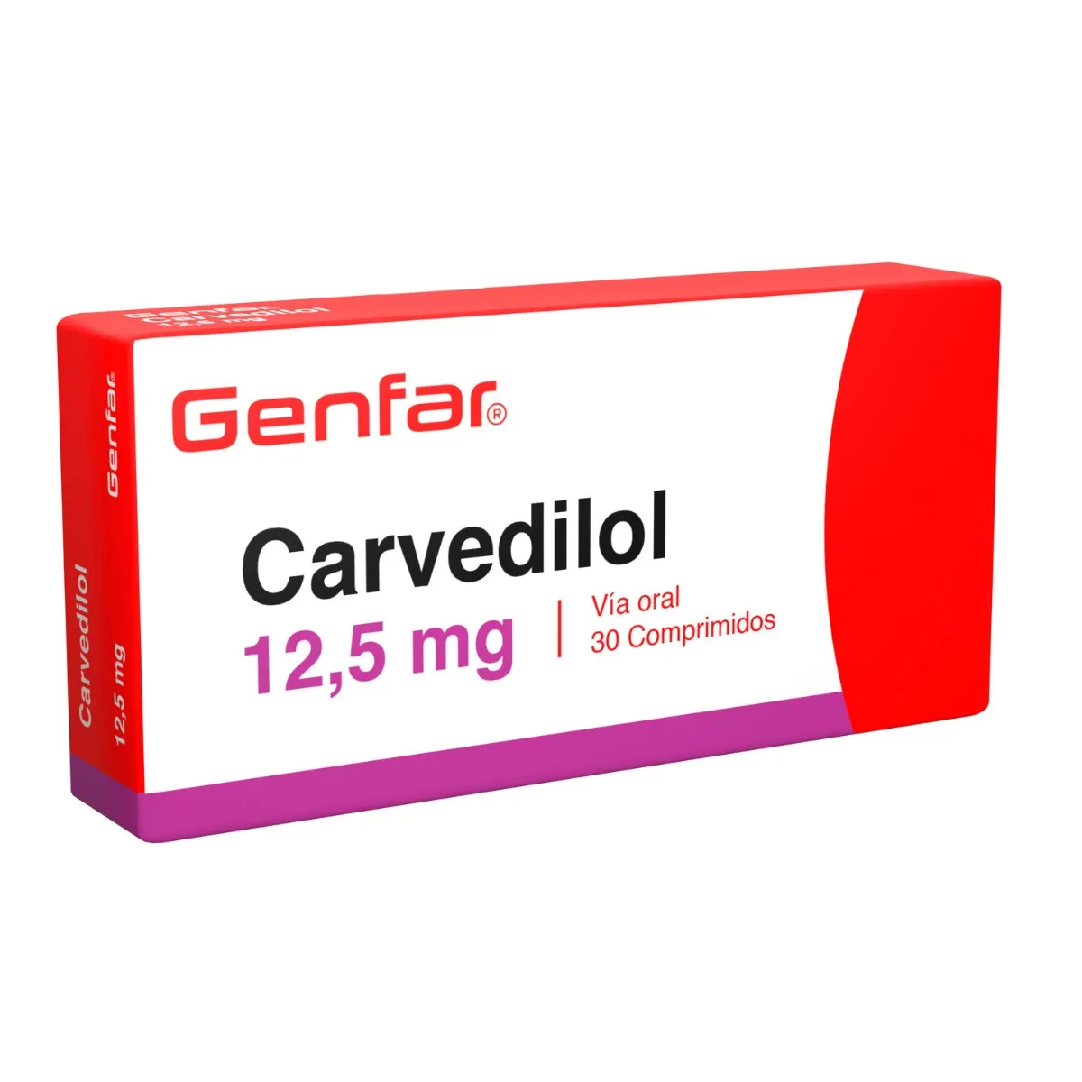 CARVEDILOL 12,5MG CAJA X 30 COMPRIMIDOS (GENFAR)