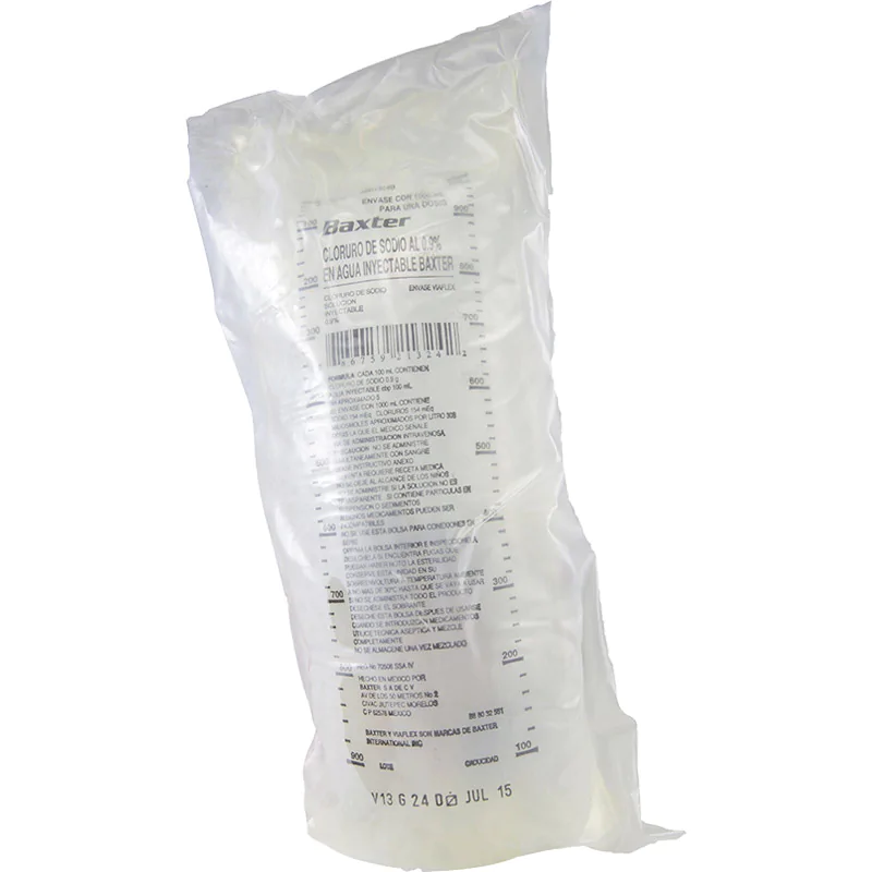 CLORURO DE SODIO AL 9% SUERO FISIOLOGICO BOLSA X 1000 ML (BAXTER)