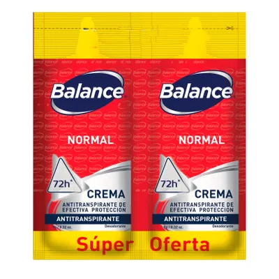 DESODORANTE BALANCE NAORMAL CREMA DUO SOBRE X 9 GR