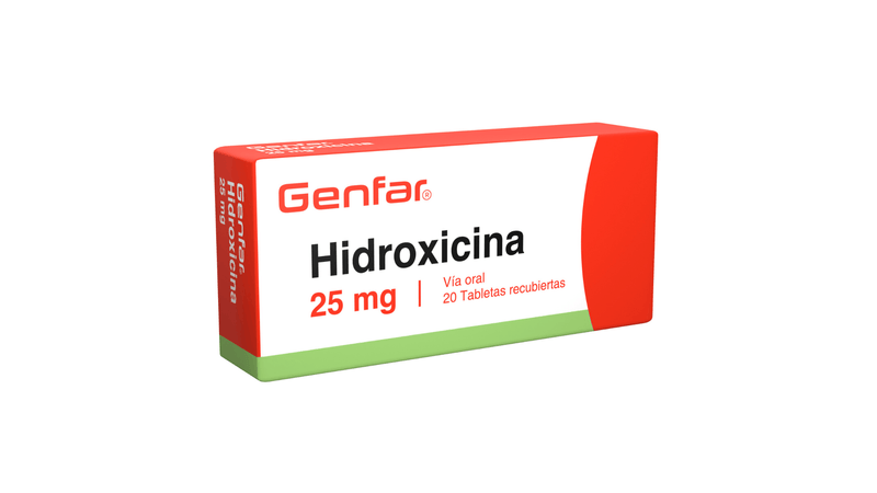 HIDROXICINA 25MG CAJA X 20 TABLETAS (GENFAR)