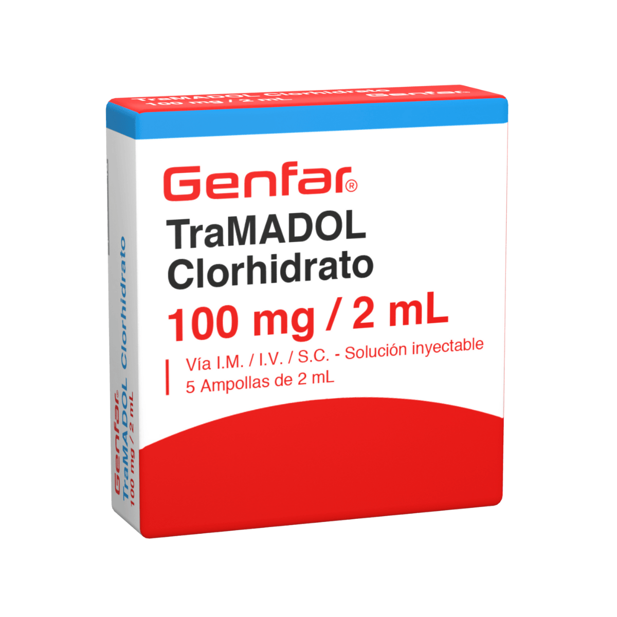 TRAMADOL PROHIDRATO 100 MG/2 ML CAJA X 10 AMPOLLLAs (GENFAR)