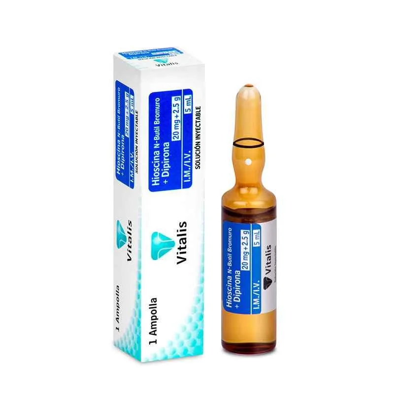 HIOSCINA N BUTIL B + DIPIRONA 20MG + 2.5G AMPOLLA X 5 ML (VITALIS)
