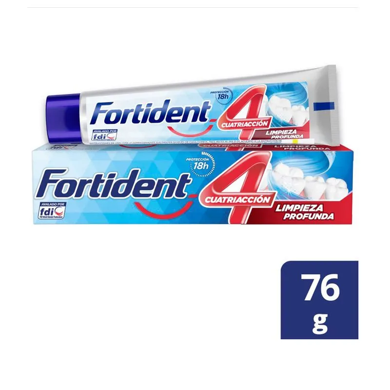 CREMA DENTAL FORTIDENT 4 LIMPIEZA PROFUNDA TUBO X 76 GR