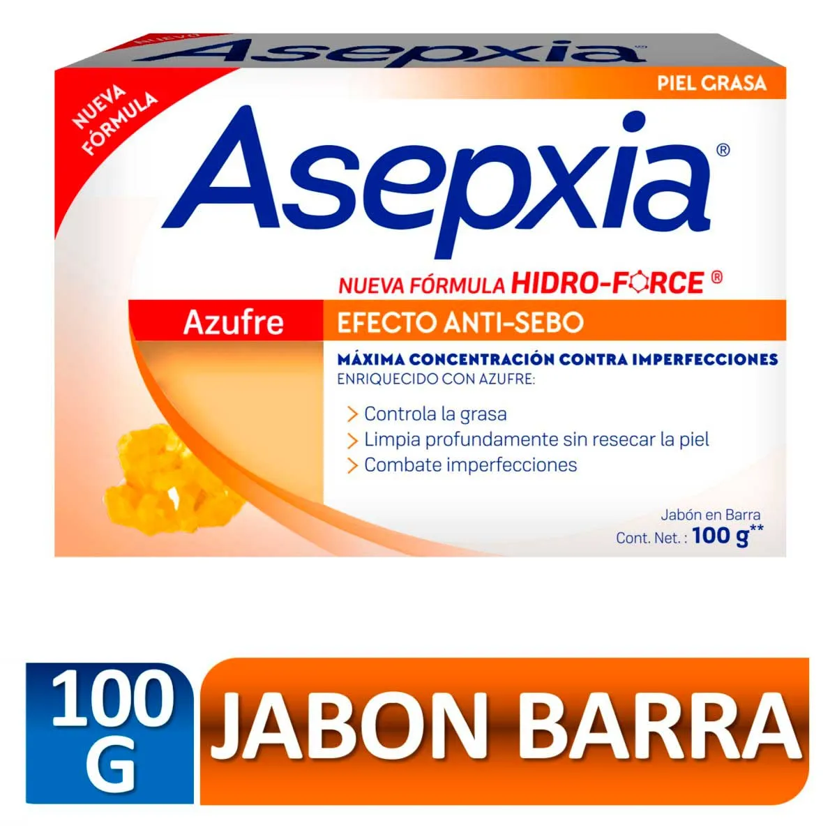 JABON ASEPXIA AZUFRE BARRA X 100 GR