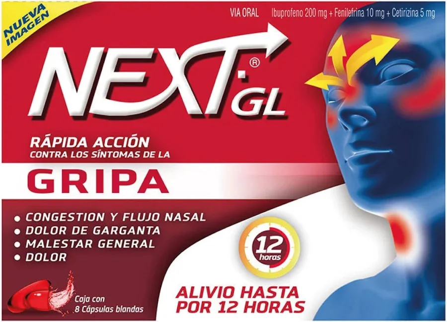 NEXT GRIPA CAJA X 8 CAPS LIQUIDA (GENOMAX)