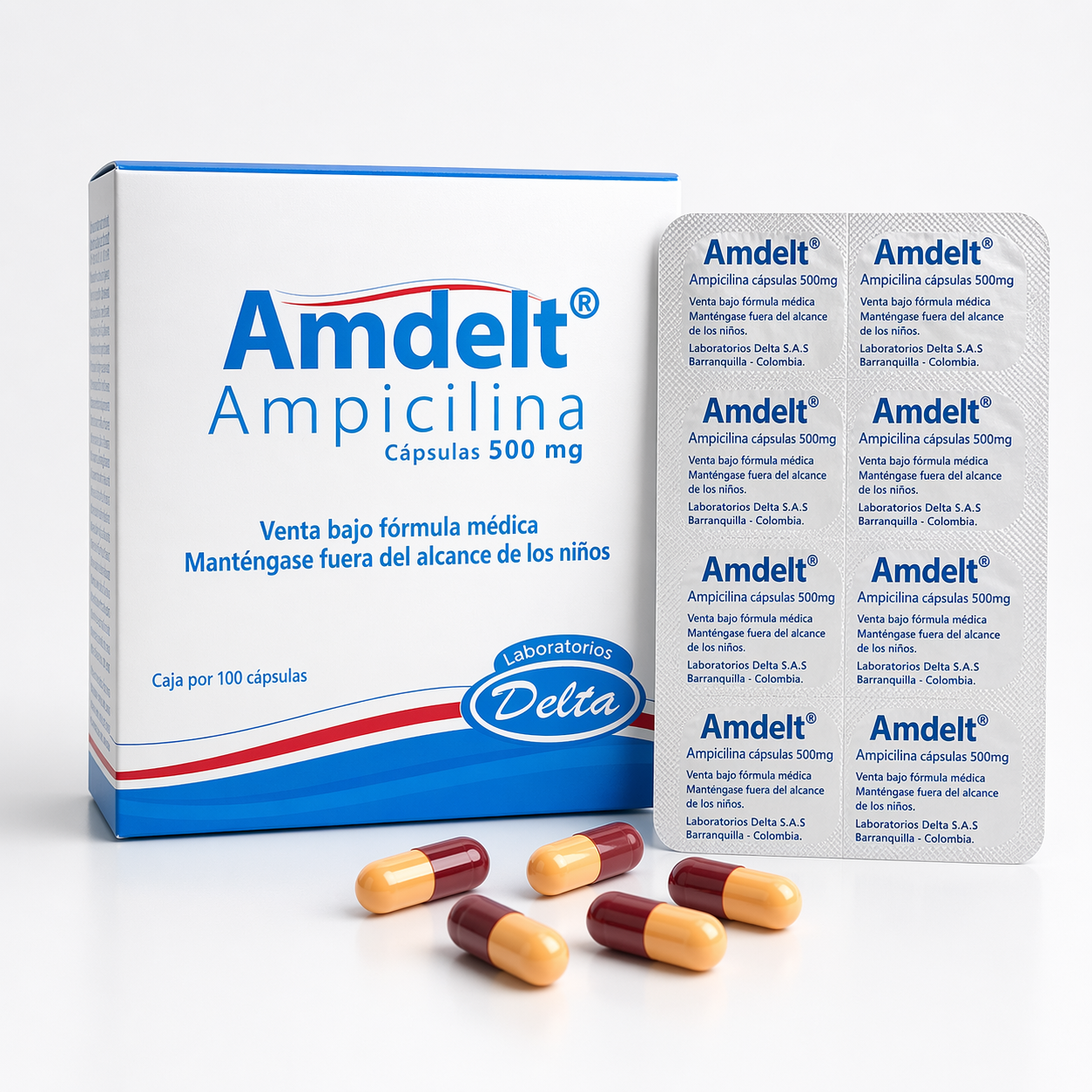 AMDELT 500 MG CAJA 100 CAPSULAS (DELTA)