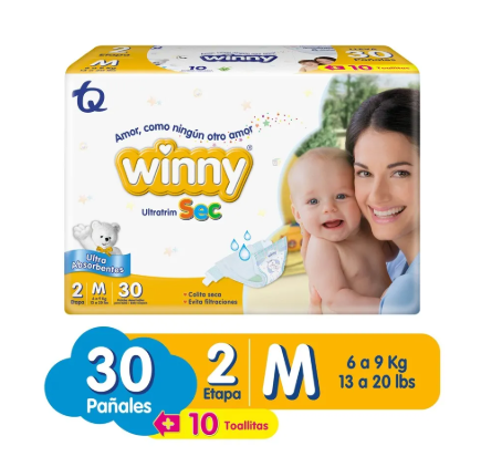PAÑAL WINNY ULTRATRIM SEC ETAPA 2 PACA X 30 UND