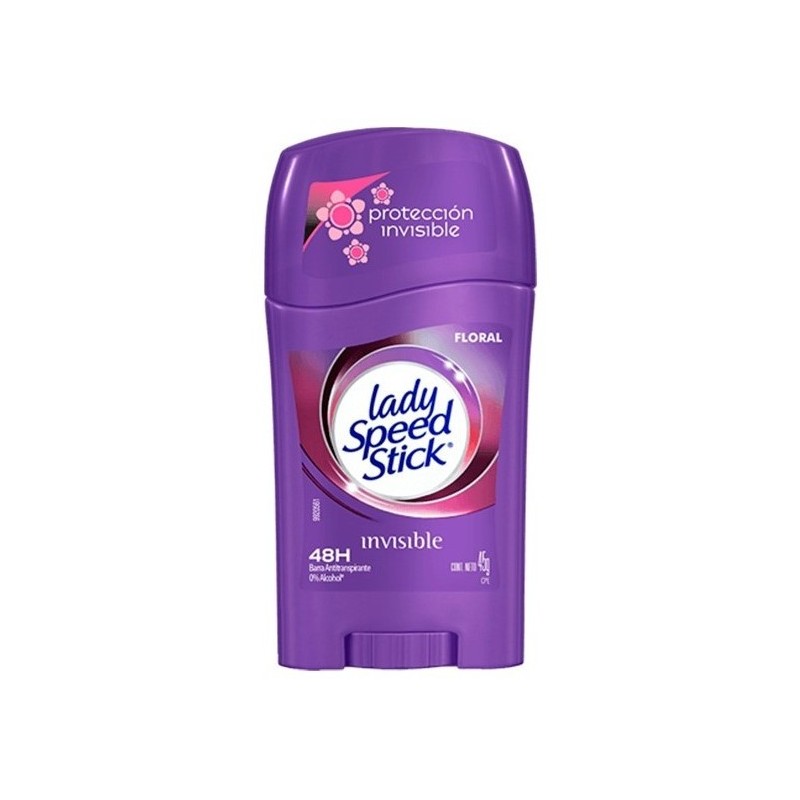 DESODORANTE LADY SPEED STICK INVISIBLE FLORAL EN BARRA FRASCO X 45 GR