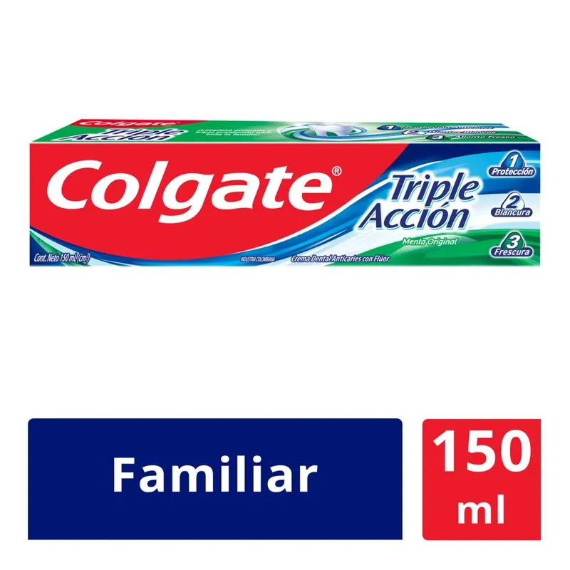 CREMA  DENTAL COLGATE TRIPLE ACCION ORIGINAL TUBO X L 150 ML