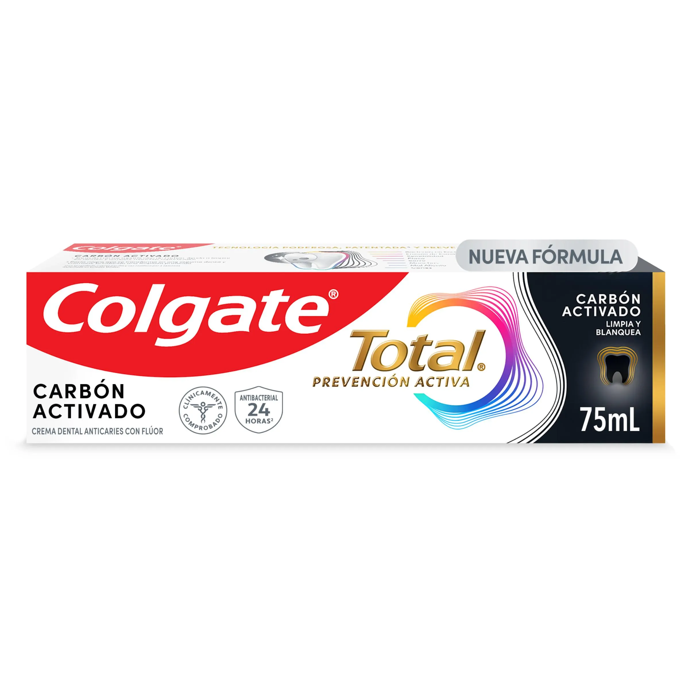 CREMA DENTAL COLGATE TOTAL 12 CARBON ACTIVADO TUBO X 75 ML