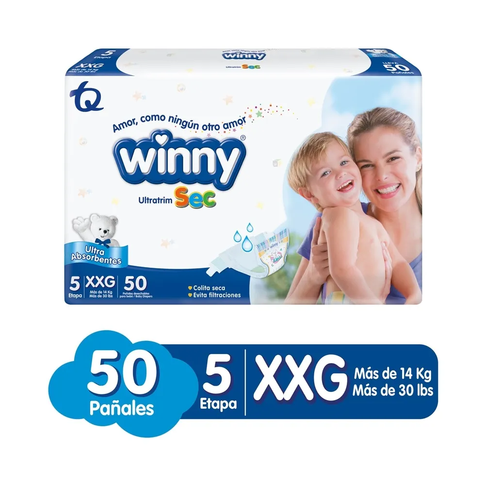 PAÑAL WINNY ULTRATRIM SEC ETAPA 5 PACA X 50 UNIDADES