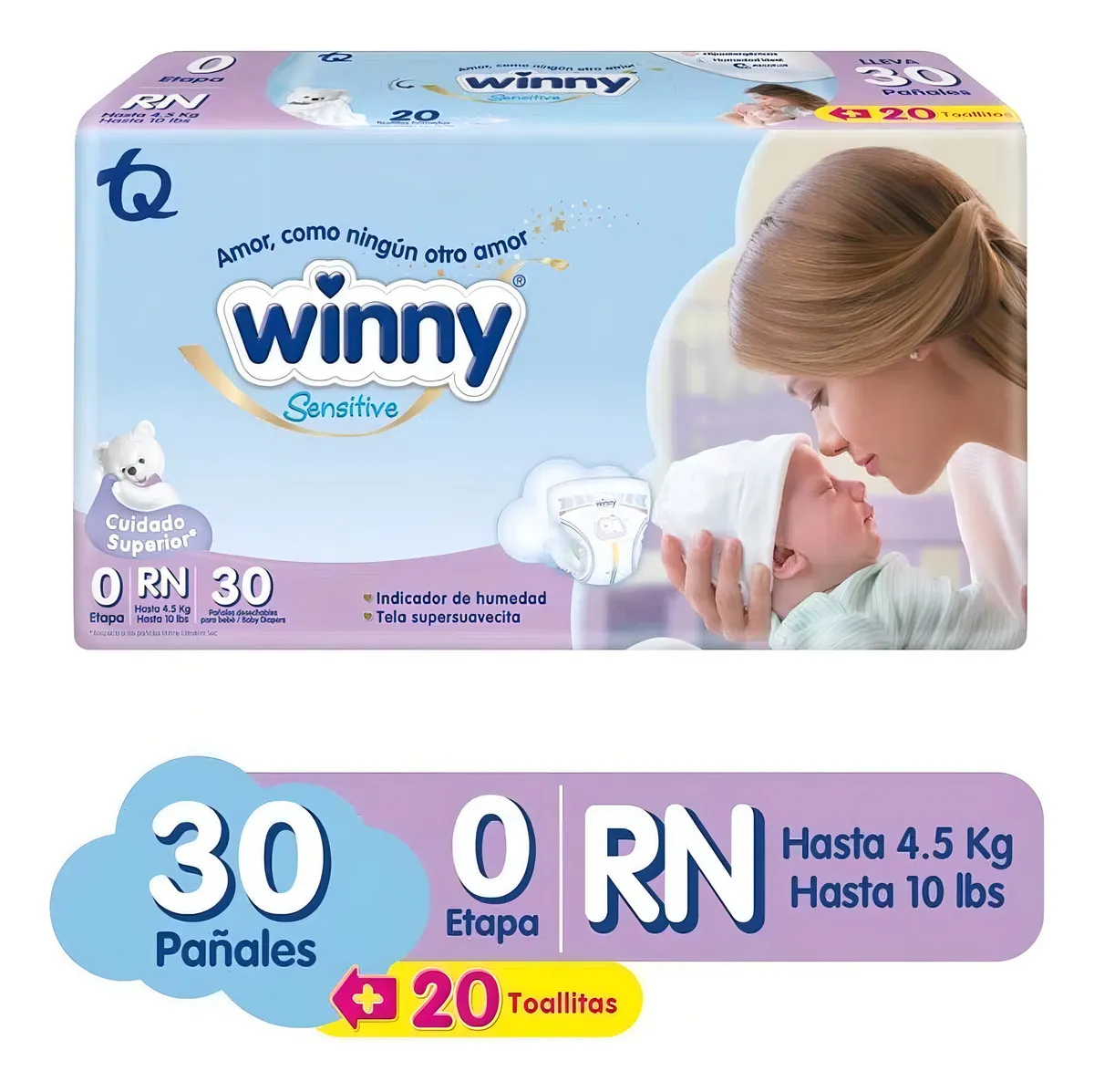 PAÑAL WINNY SENSITIVE ETAPA 0 PACA X 30 UND