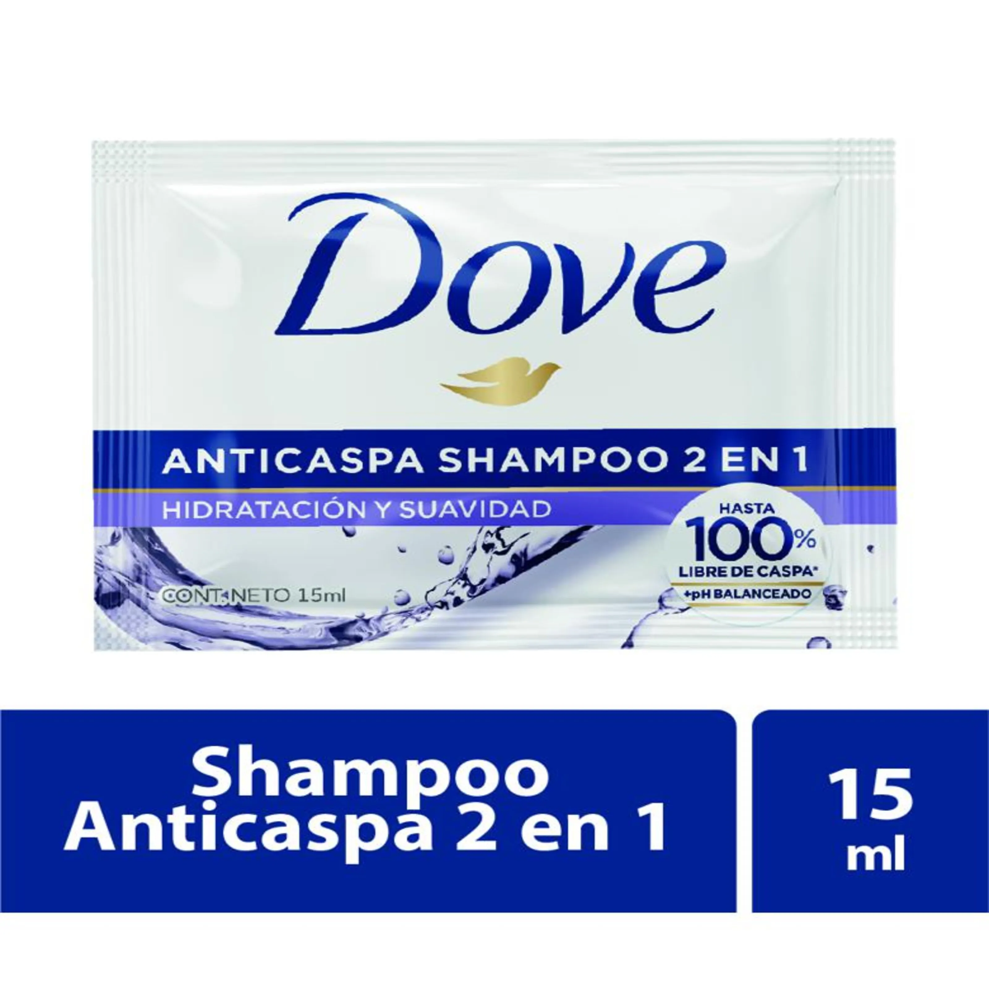 SHAMPOO ANTICASPA 2 EN 1 DOVE SOBRE X 15 ML