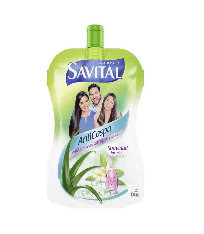 SHAMPOO SAVITAL ANTICASPA TE VERDE SOBRE DE 100ML