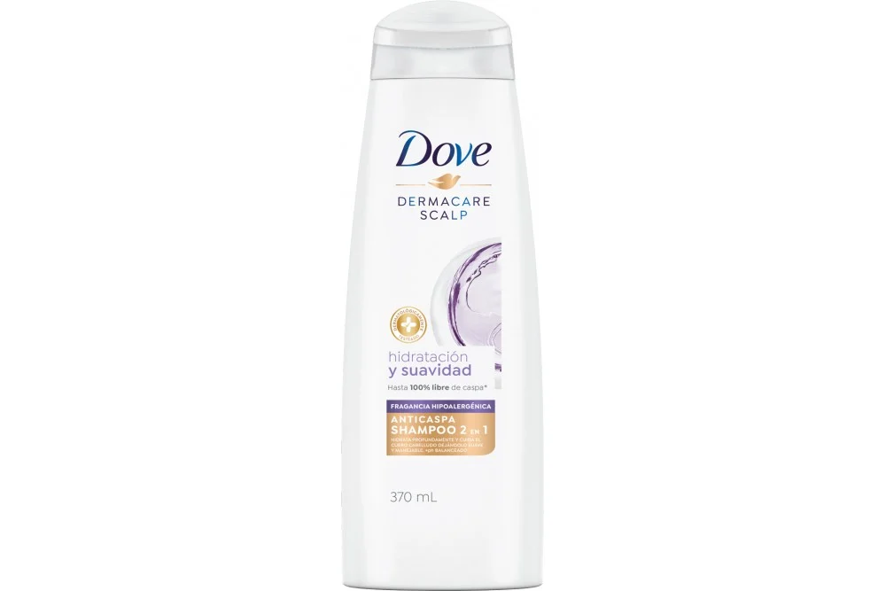 SHAMPOO DOVE 2 EN 1 ANTICASPA FRASCO X 370 ML