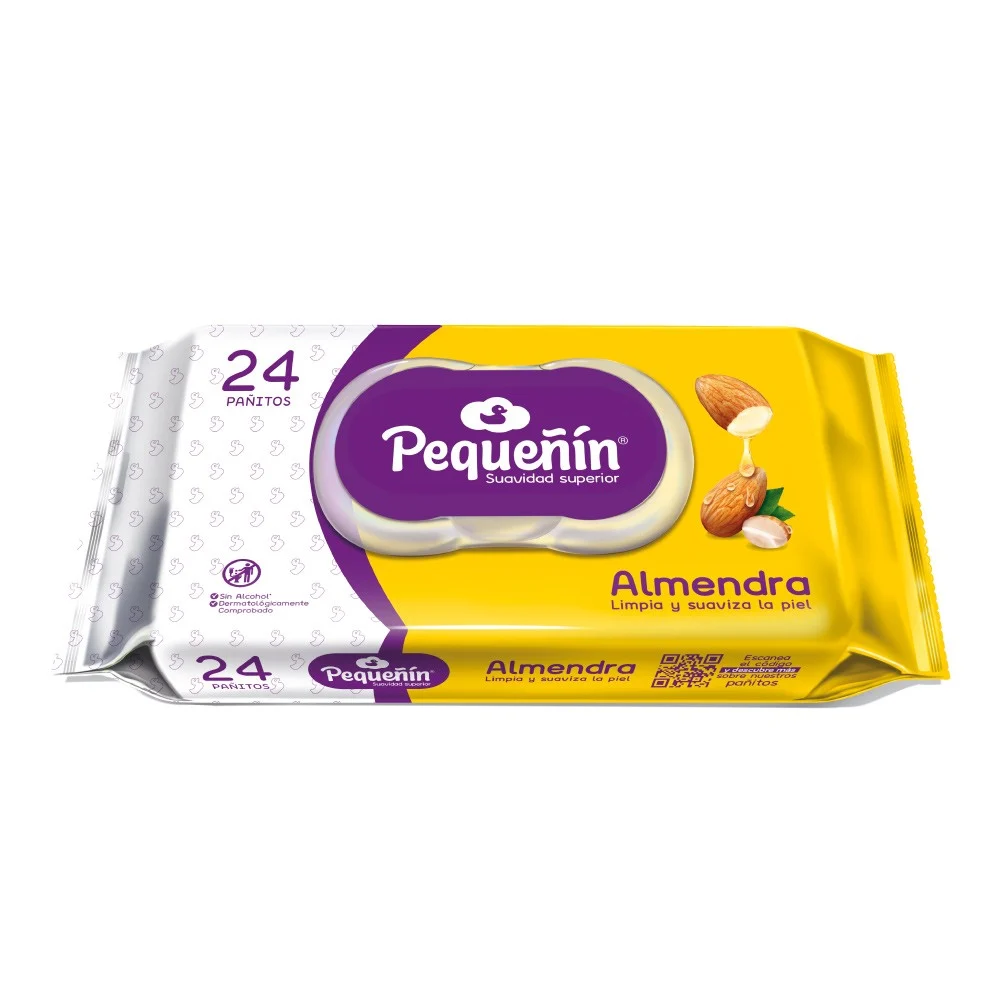 PAÑITOS HUMEDOS PEQUEÑIN CON ALMENDRA X 24 UND