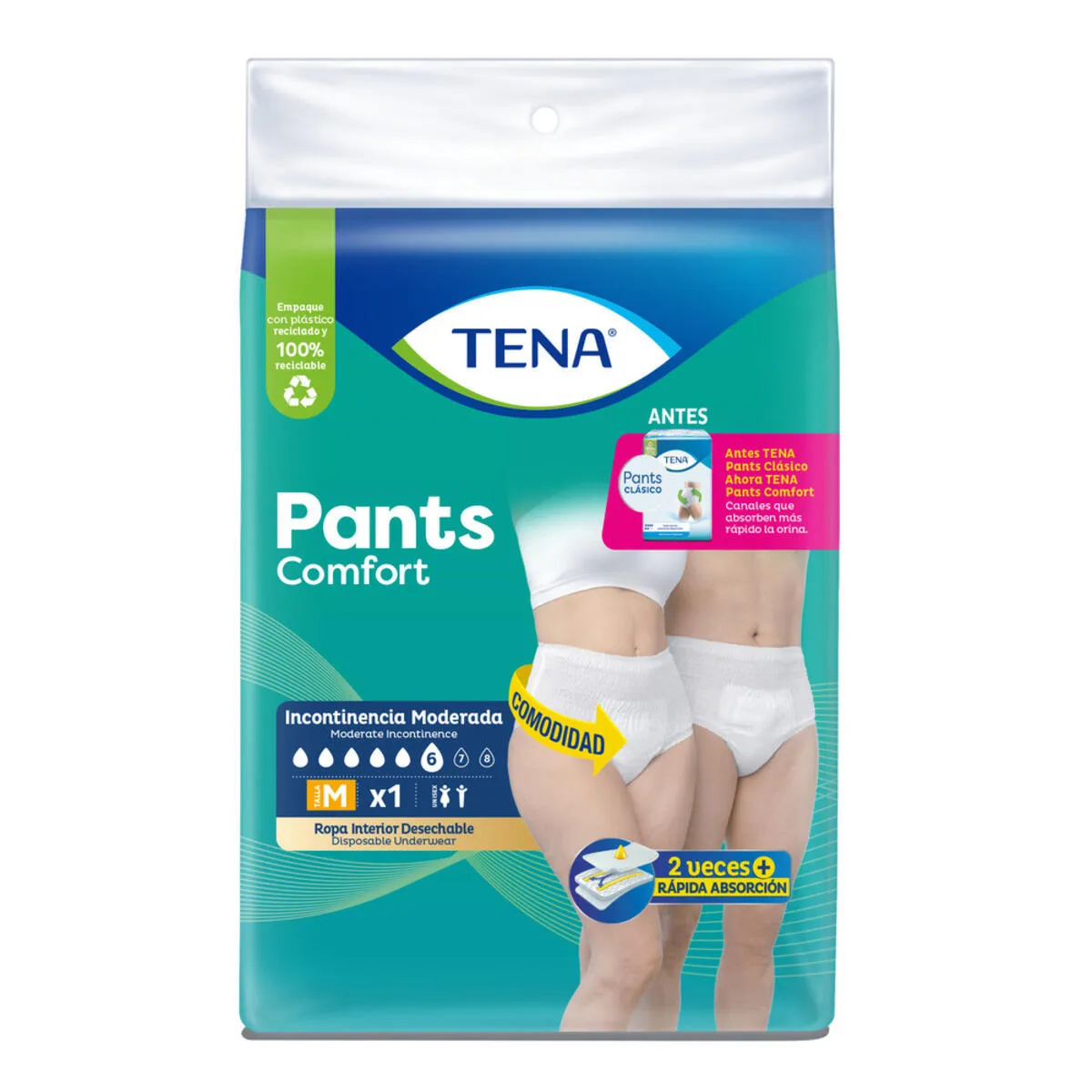 PAÑAL TENA PANTS CONFORT TALLA M BOLSA X UND