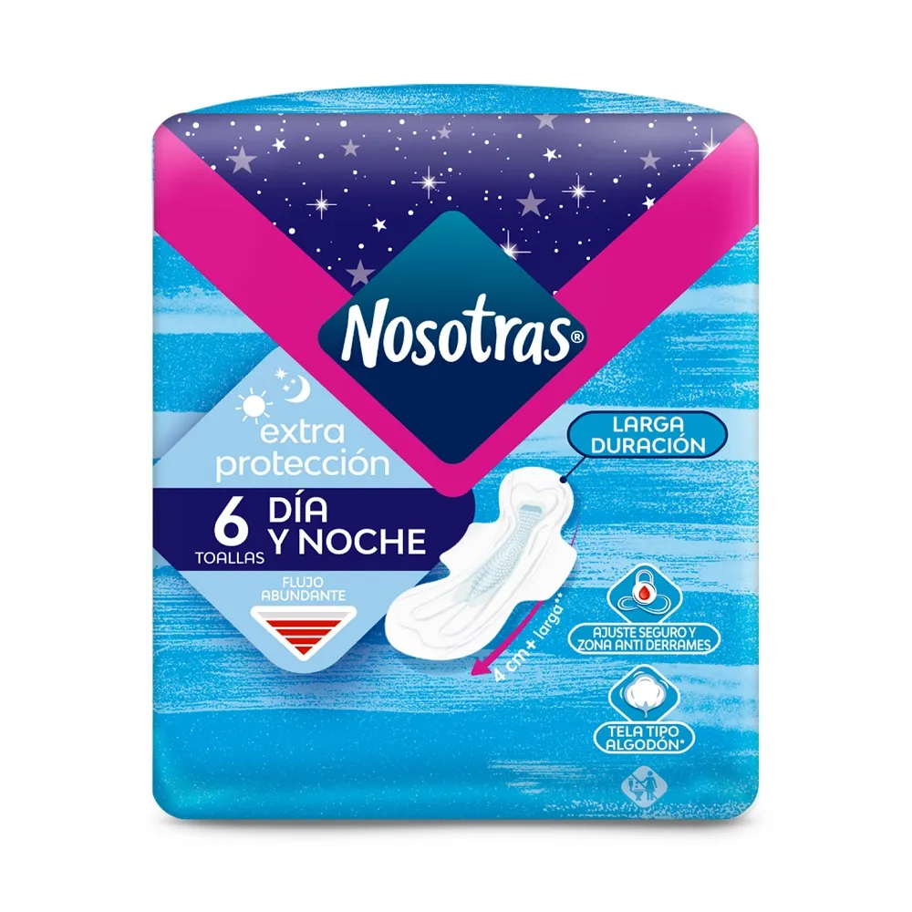 TOALLAS NOSOTRAS EXTRA PROTECCION X 6 DIA Y NOCHE