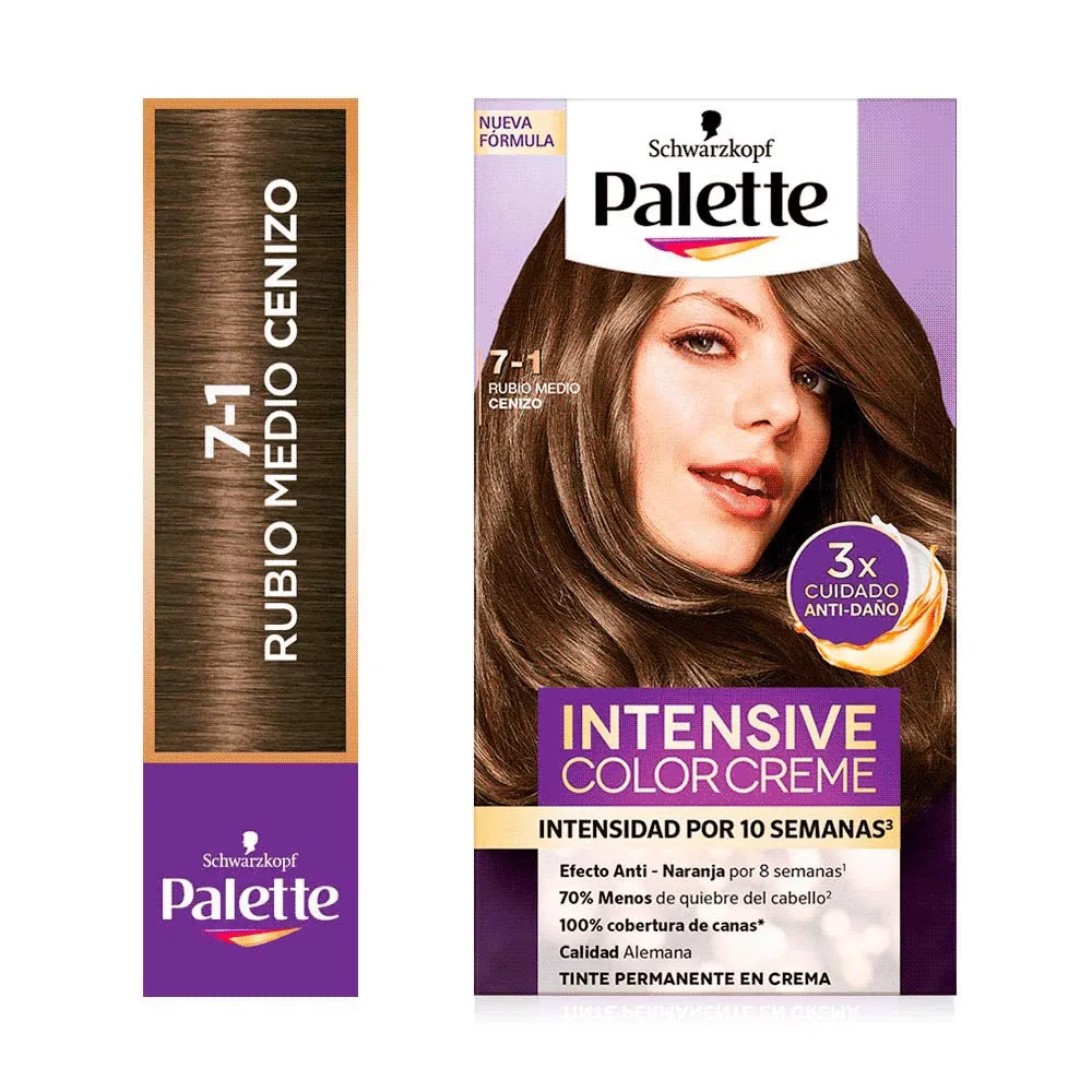TINTE PALETTE COLOR RUBIO MEDIO CENIZO 7-1