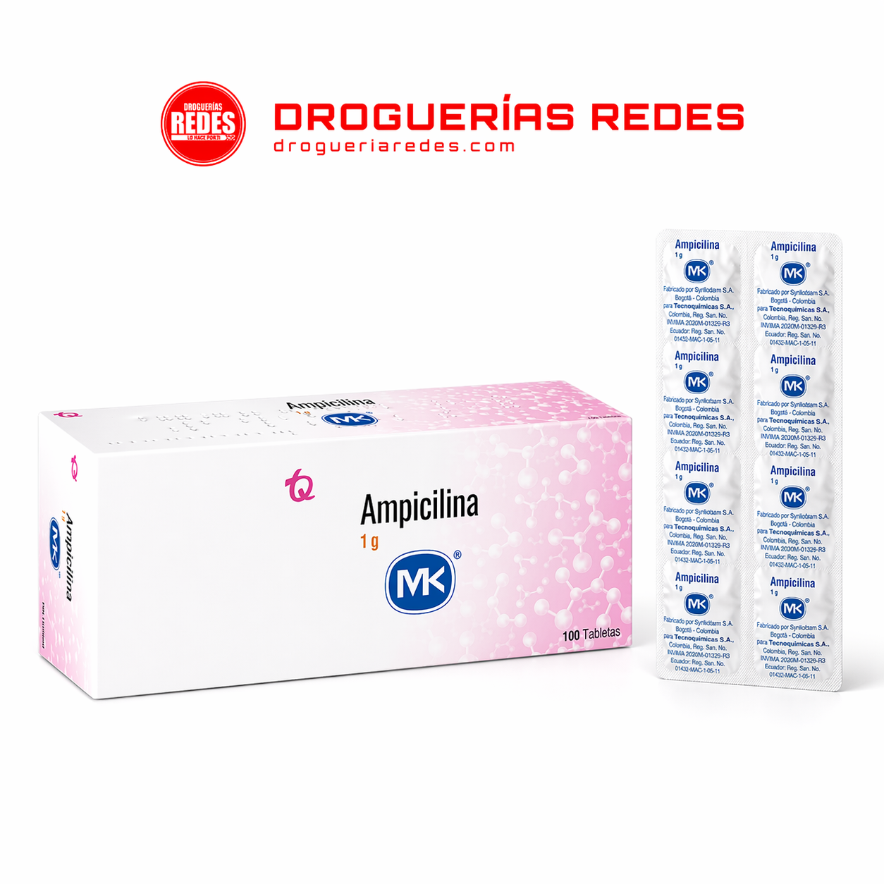 AMPICILINA 1 GR CAJA X 100 TABLETAS (MK)